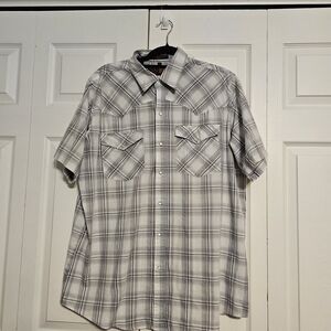 Canyon Guide Outfitters Men’s XL Plaid Western Pearl Snap Shirt – Short Sleeve